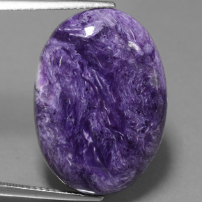 Charoíta violeta natural de 22,21 ct, corte óvalo, opaco