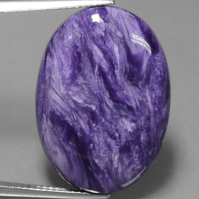 Charoíta Violeta natural de 18.41 ct, Corte Óvalo, Opaco