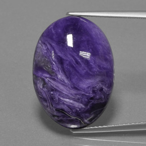 Charoíta Violeta natural de 17.74 ct, Corte Óvalo, Opaco