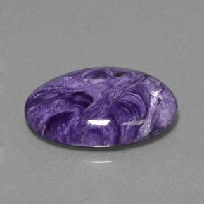 Charoíta violeta natural de 14,65 ct, corte óvalo, opaco