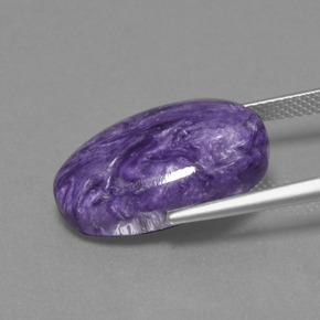 Charoíta Violeta natural de 12.95 ct, Corte Óvalo, Opaco