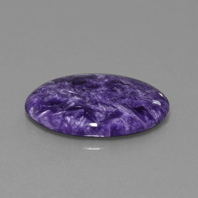 Charoíta violeta natural de 15,55 ct, corte óvalo, opaco