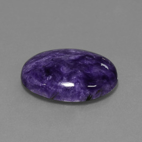 Charoíta violeta natural de 15,00 ct, corte óvalo, opaco