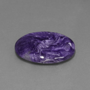 Charoíta violeta natural de 11,44 ct, corte óvalo, opaco