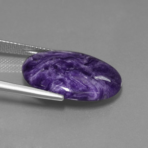 Charoíta violeta natural de 11,44 ct, corte óvalo, opaco