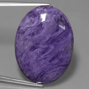 Charoíta Violeta oscuro natural de 26.08 ct, Corte Óvalo, Opaco
