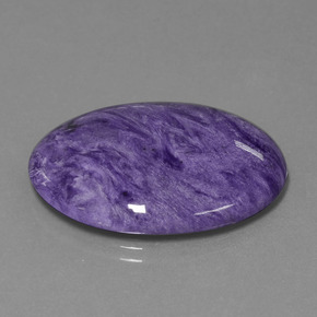 Charoíta Violeta oscuro natural de 26.08 ct, Corte Óvalo, Opaco