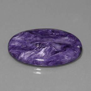 Charoíta Violeta natural de 21.79 ct, Corte Óvalo, Opaco