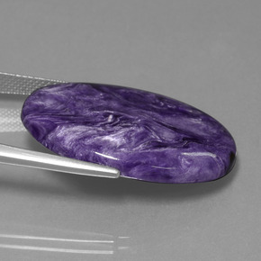 Charoíta Violeta natural de 21.79 ct, Corte Óvalo, Opaco