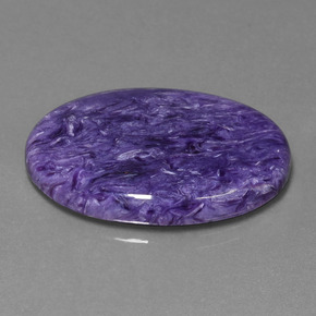 Charoíta violeta natural de 27,82 ct, corte óvalo, opaco