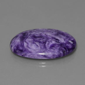 Charoíta violeta natural de 26,68 ct, corte óvalo, opaco