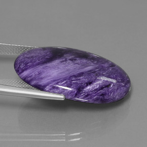 Charoíta Violeta natural de 29.05 ct, Corte Óvalo, Opaco