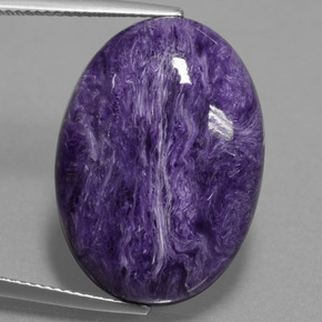 Charoíta violeta natural de 22,07 ct, corte óvalo, opaco