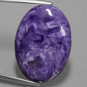 Charoíta violeta natural de 19,58 ct, corte óvalo, opaco