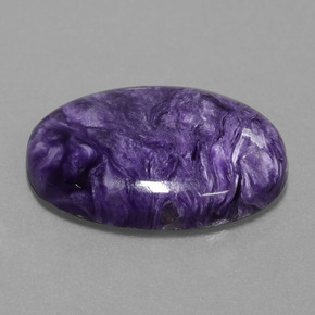 Charoíta violeta natural de 19,61 ct, corte óvalo, opaco