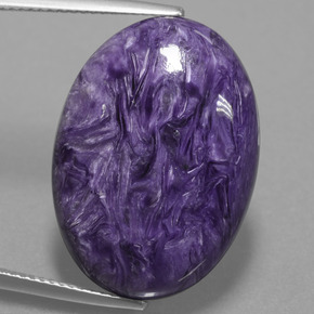 Charoíta violeta natural de 22,22 ct, corte óvalo, opaco