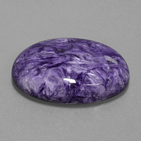 Charoíta violeta natural de 22,22 ct, corte óvalo, opaco