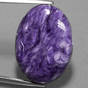 Charoíta Violeta natural de 15.67 ct, Corte Óvalo, Opaco