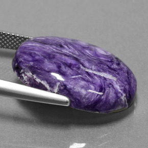 Charoíta Violeta natural de 15.67 ct, Corte Óvalo, Opaco