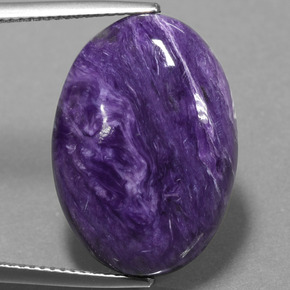 Charoíta violeta natural de 16,36 ct, corte óvalo, opaco