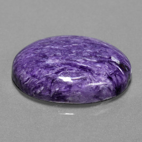 Charoíta violeta natural de 15,38 ct, corte óvalo, opaco