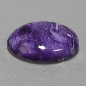 Charoíta violeta natural de 15,04 ct, corte óvalo, opaco