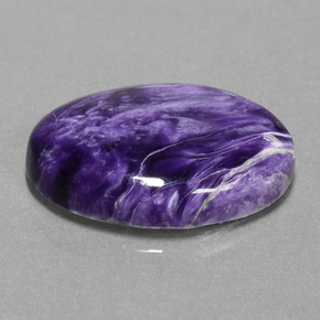 Charoíta violeta natural de 13,36 ct, corte óvalo, opaco