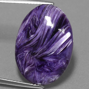 Charoíta violeta natural de 11,10 ct, corte óvalo, opaco
