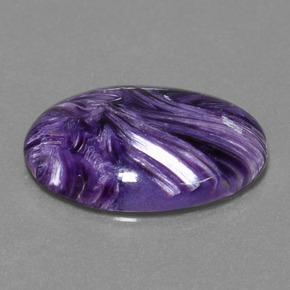 Charoíta violeta natural de 11,10 ct, corte óvalo, opaco
