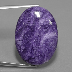 Charoíta violeta natural de 33,16 ct, corte óvalo, opaco