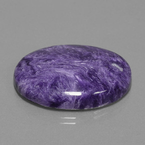 Charoíta violeta natural de 33,16 ct, corte óvalo, opaco