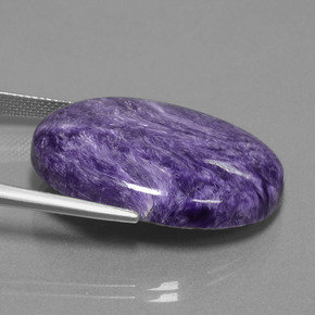 Charoíta violeta natural de 33,16 ct, corte óvalo, opaco