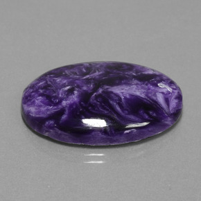 Charoíta violeta natural de 29,03 ct, corte óvalo, opaco