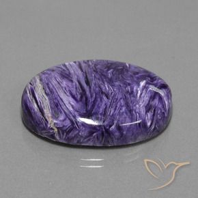 Charoíta Violeta oscuro natural de 38.12 ct, Ovalada, Opaco