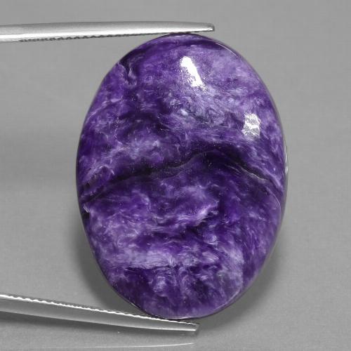 Charoíta violeta natural de 29,80 ct, corte óvalo, opaco