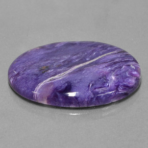 Charoíta Violeta natural de 24.64 ct, Corte Óvalo, Opaco