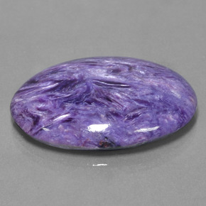 Charoíta violeta natural de 31,73 ct, corte óvalo, opaco