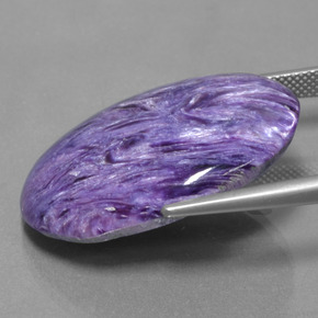 Charoíta violeta natural de 31,73 ct, corte óvalo, opaco