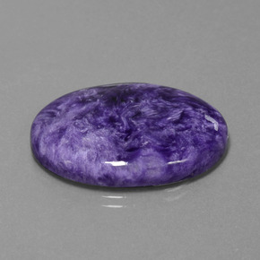 Charoíta violeta natural de 27,61 ct, corte óvalo, opaco