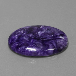 Charoíta violeta natural de 29,06 ct, corte óvalo, opaco