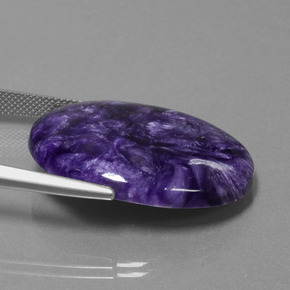 Charoíta violeta natural de 29,06 ct, corte óvalo, opaco
