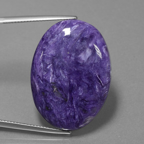 Charoíta violeta natural de 29,96 ct, corte óvalo, opaco