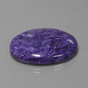 Charoíta violeta natural de 29,96 ct, corte óvalo, opaco