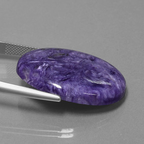 Charoíta violeta natural de 29,96 ct, corte óvalo, opaco