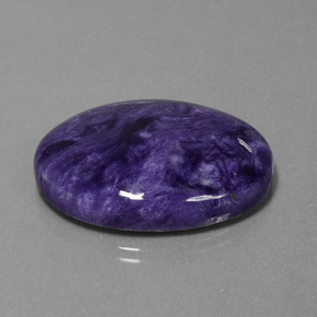Charoíta violeta natural de 35,11 ct, corte óvalo, opaco