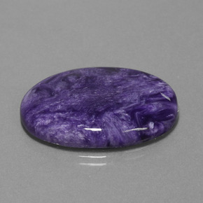 Charoíta violeta natural de 26,43 ct, corte óvalo, opaco