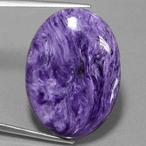 Charoíta violeta natural de 30,97 ct, corte óvalo, opaco