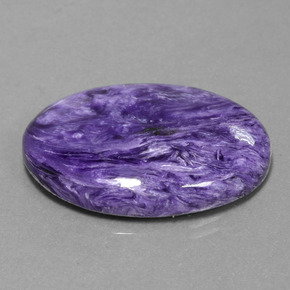 Charoíta violeta natural de 30,97 ct, corte óvalo, opaco