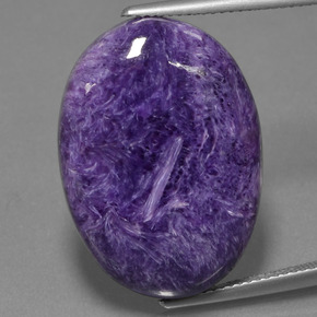 Charoíta Violeta natural de 22.70 ct, Corte Óvalo, Opaco