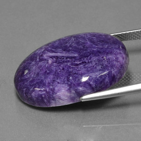 Charoíta Violeta natural de 22.70 ct, Corte Óvalo, Opaco